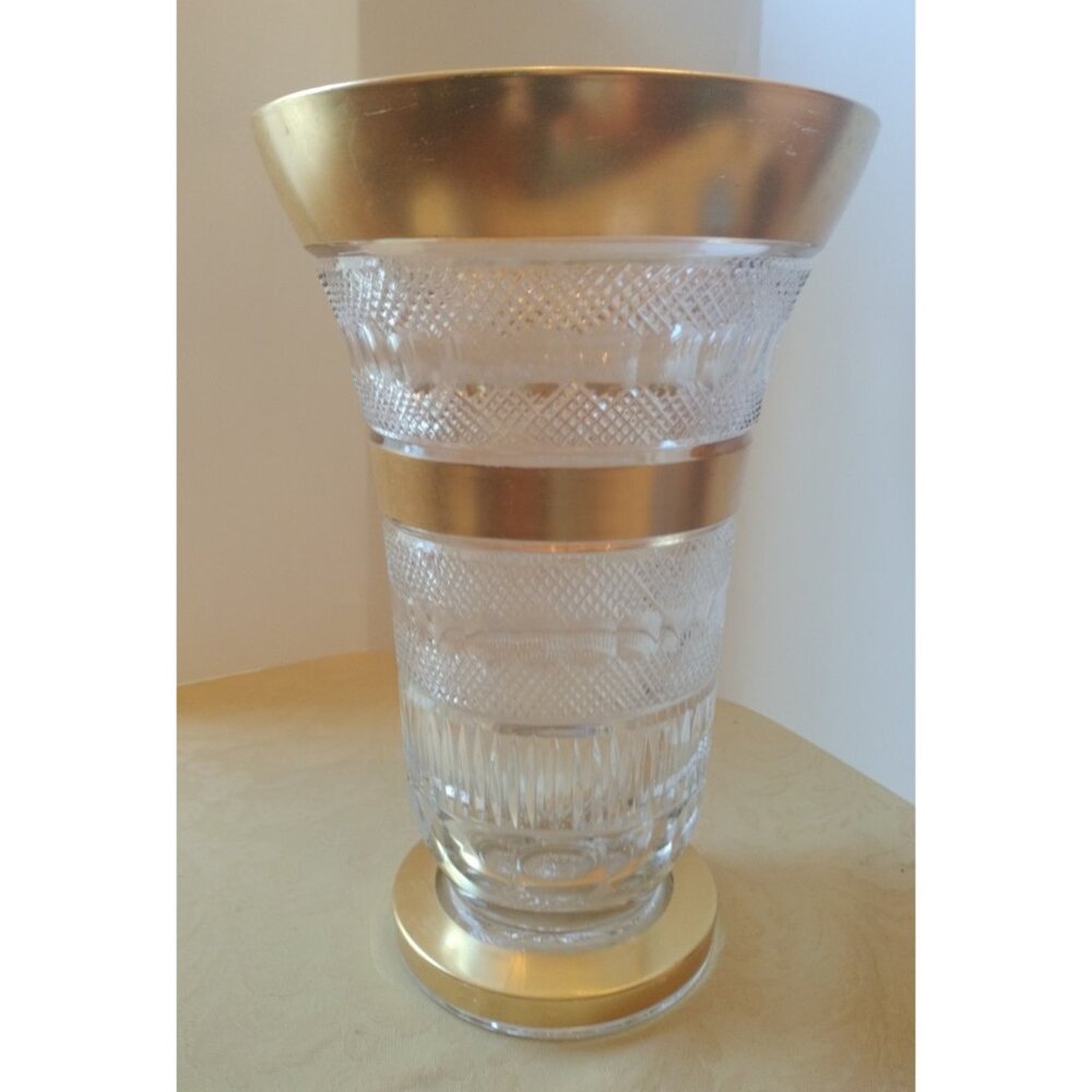 Czech bohemia crystal glass - Cut crystal vase 12"X8"See Pic